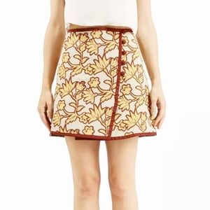 Topshop Floral Tapestry A-line Wrap Skirt Size 2
